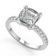 Carolina Micro French Pave Classic Princess Cut Engagement Ring - Nivetta